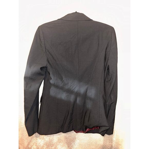 Karen Millen Preppy Academia Black Stretch Double Button Notched Lapel Blazer - Picture 6 of 9